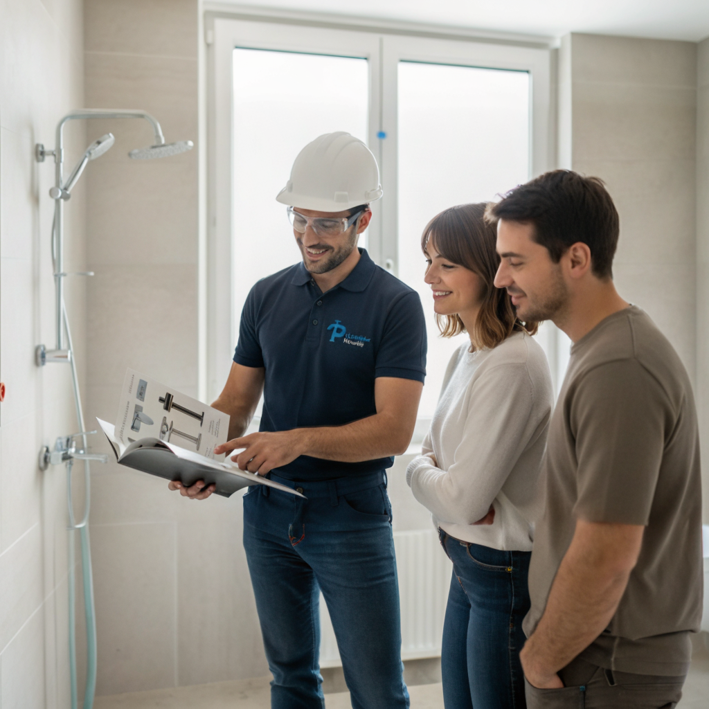 Plombier conseil avec clients