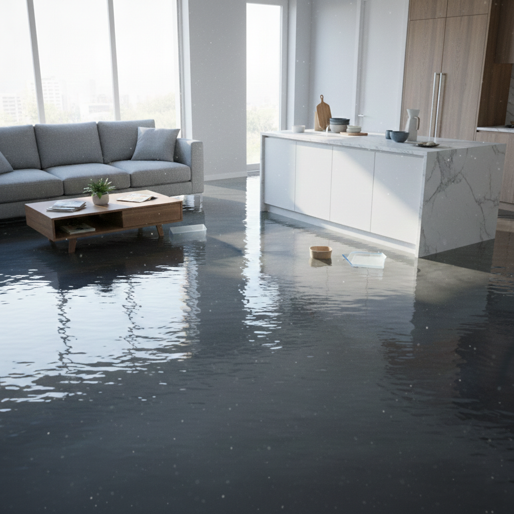 Inondation appartement suite à dégât des eaux intervention urgente
