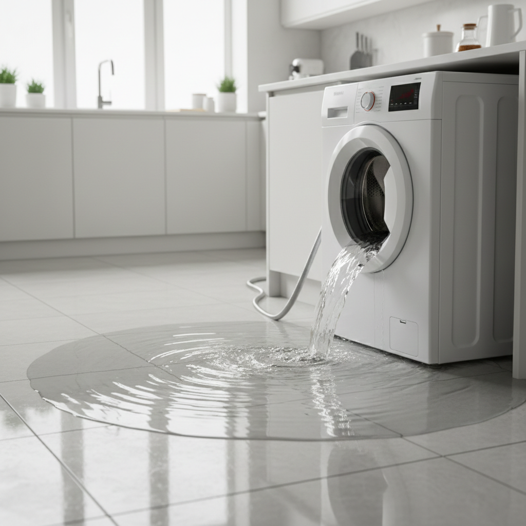 Fuite machine à laver causant dégât des eaux cuisine