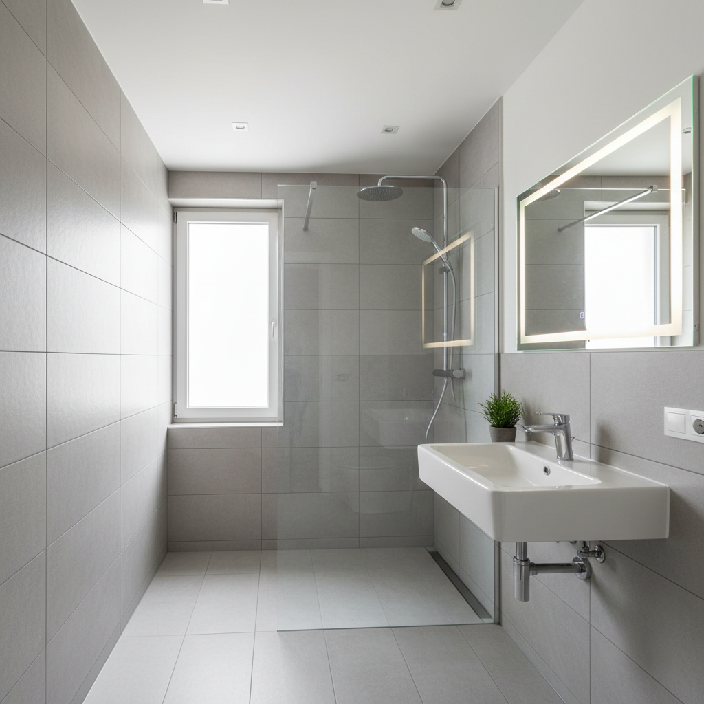 Belle salle de bain moderne rénovée douche italienne Marseille