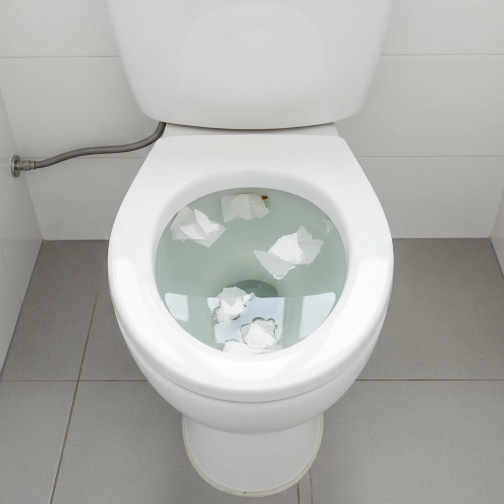 Toilettes bouchées eau stagnante cuvette Marseille
