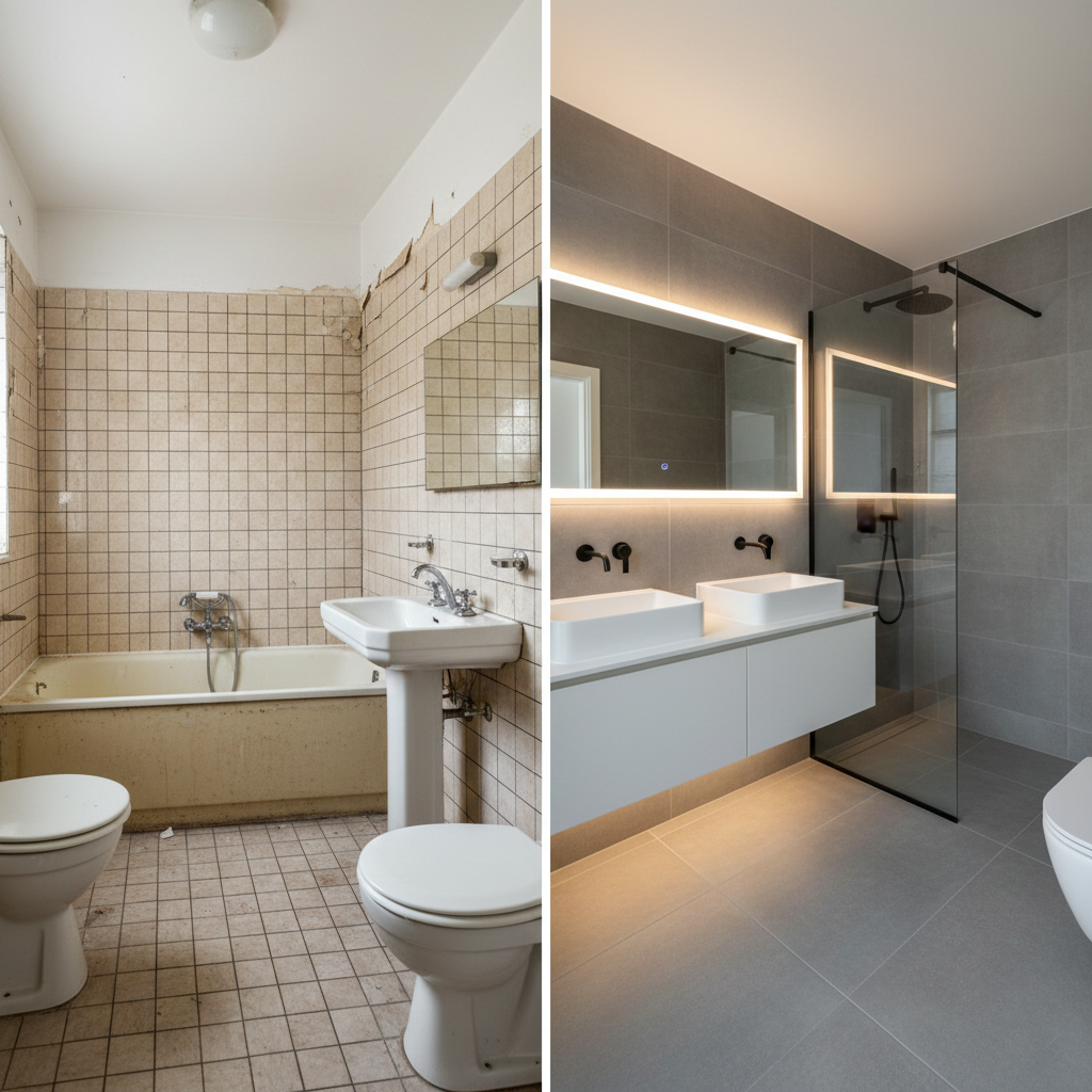 Avant après transformation complète salle de bain Marseille