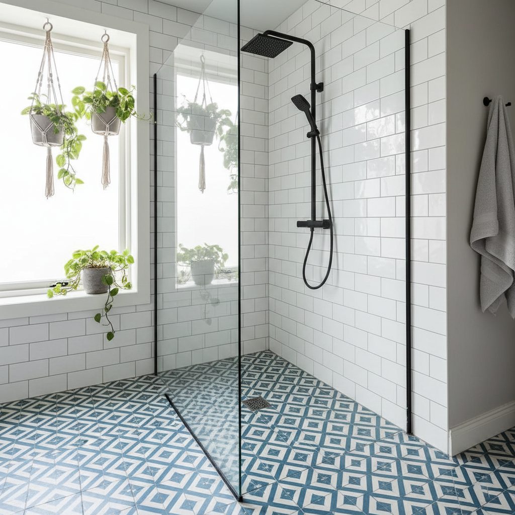 Douche italienne moderne plain-pied